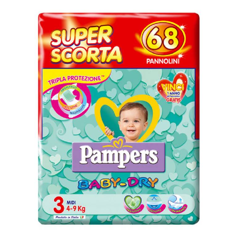 PAMPERS SUP BAG BABY DRY MI68P